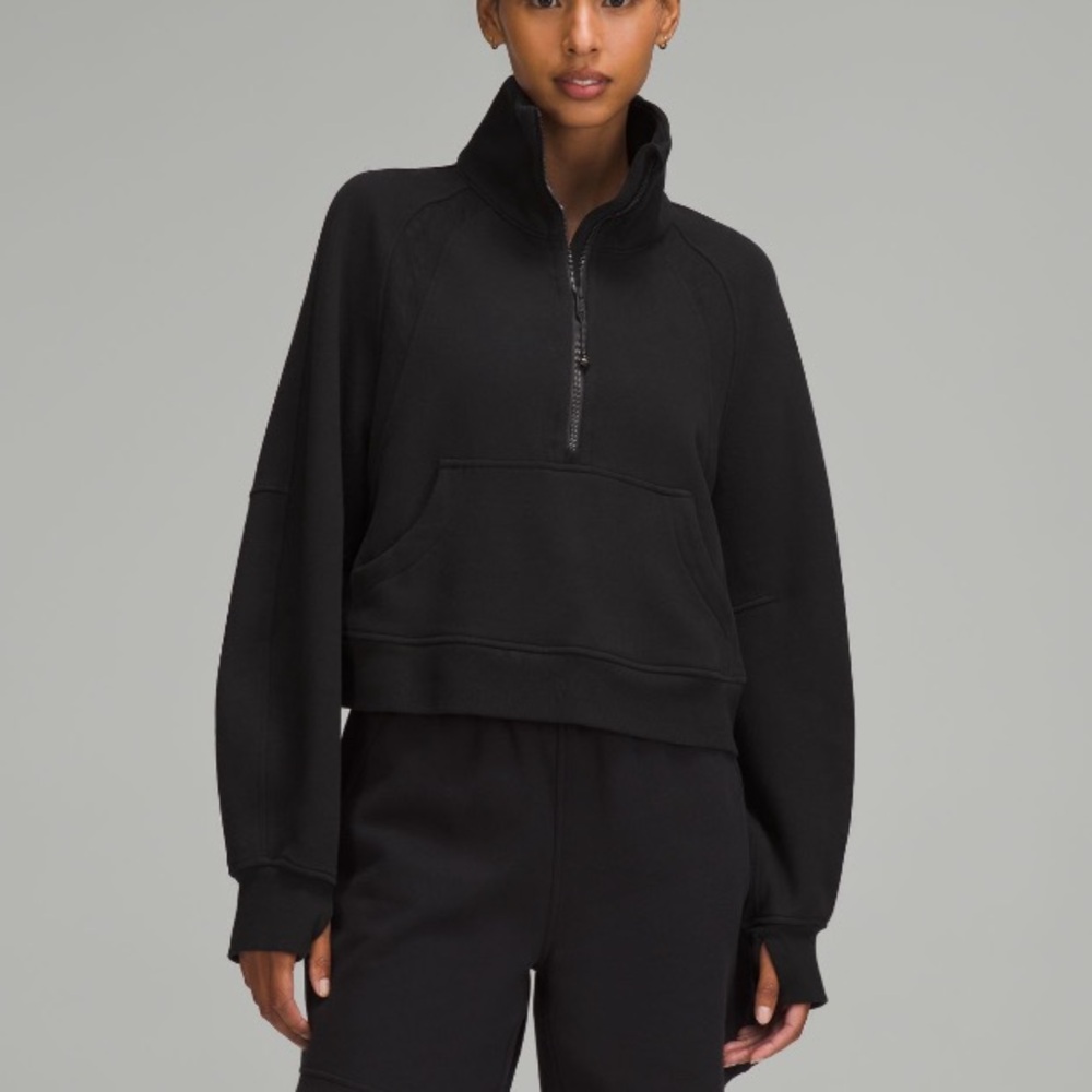 Black Lululemon Half Zip Funnel Neck Scuba